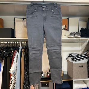 Dark Grey Express Moto Mid Rise Ankle Jean Size 6R
